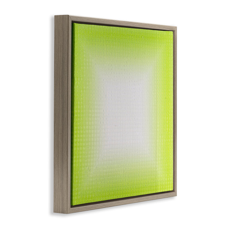 «Green Ombre Fade Brown» par Michael Willett, Cadre flottant orme Montalcino, H 18 po x l 18 po