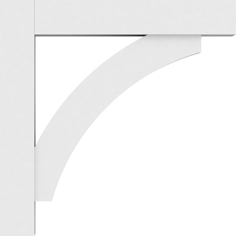 Standard Thorton Architectural Grade PVC Bracket with Block Ends, 24"H x 3"W x 24"D