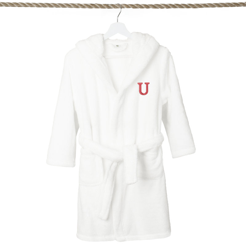 Peignoir à capuche double 100% polyester personnalisé, M, U, Rouge