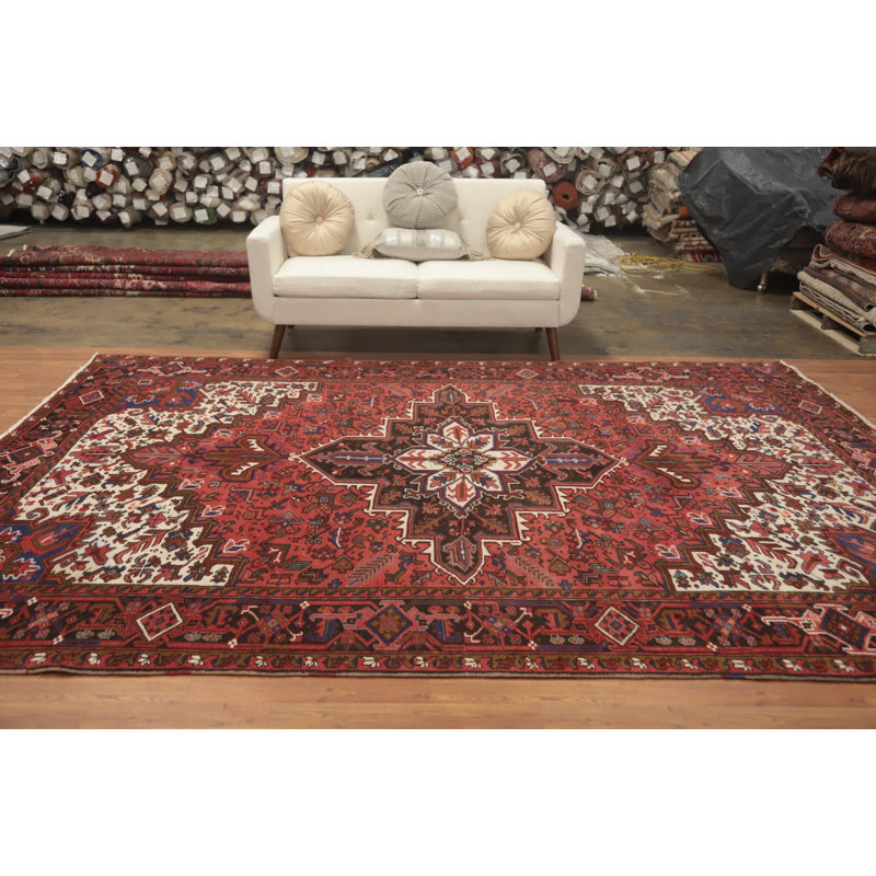 Tapis oriental traditionnel à teinture végétale 8 x 11