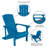 Star and Moon Fire Pit with Mesh Cover & 2 Poly Resin Adirondack Chairs-650808531