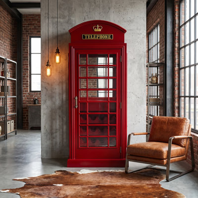 Marroquin Telephone Booth Bar Cabinet By RAM Game Room