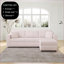 Canapés-lits modernes 106,3 "avec coussins lavables et repose-pieds de rangement pour chambre à coucher 106,3" | Rose clair | En forme de L