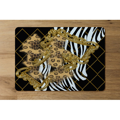 Aramazt Polyester-Coated Hardboard Animal Print Rectangle Placemat