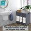Fabric Rolling Laundry Basket with Handles-71296755