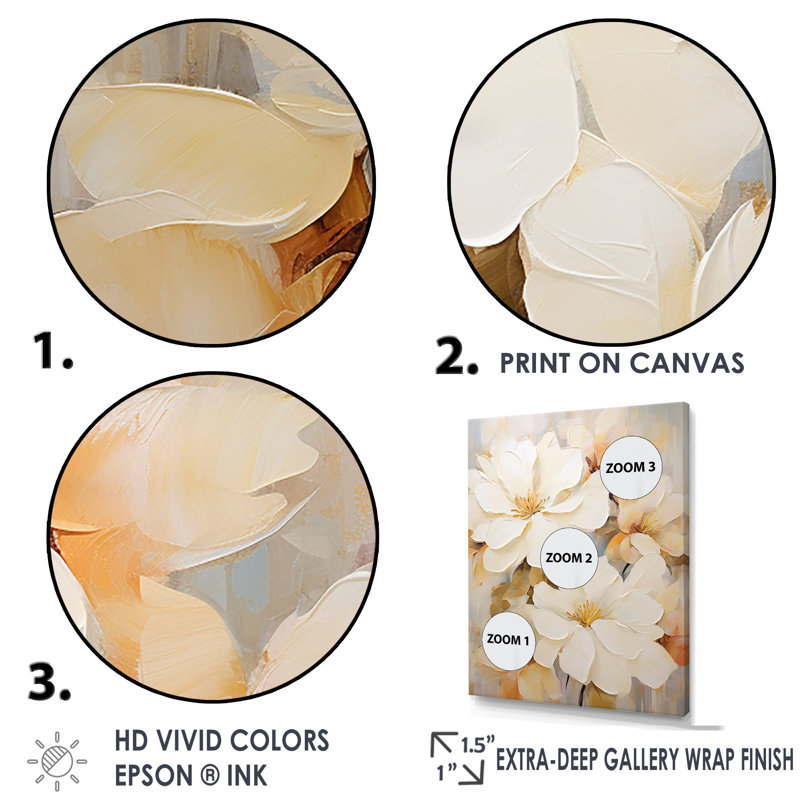 «Graceful Unembellished Rhododendron I», reproduction sur toile, Cadre doré simple, H 44 po x l 34 po x P 1,5 po