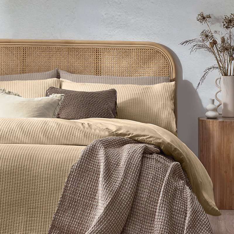 Muraida Cotton Solid Colour Duvet Cover Set with Pillowcases, Cream, Single - 1 Standard Pillowcase