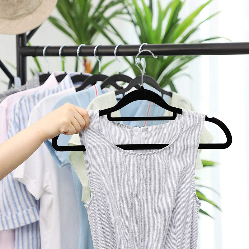 Velvet Non-Slip Standard Hanger for Tie/Belt, 12