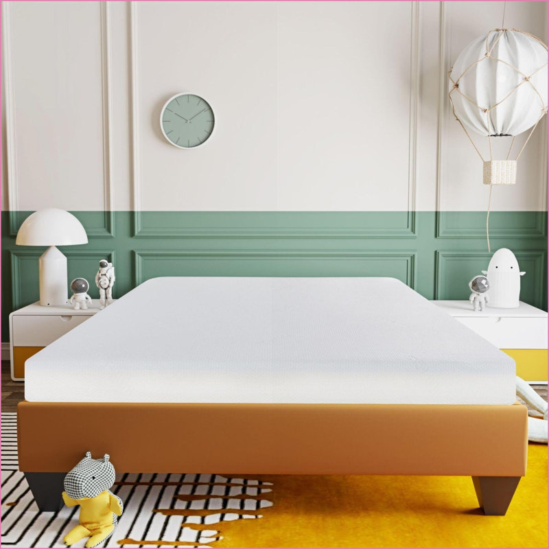 Matelas | Matelas pleine grandeur en mousse viscoélastique imprégnée de gel 6 po | Blanc neige | Polyester