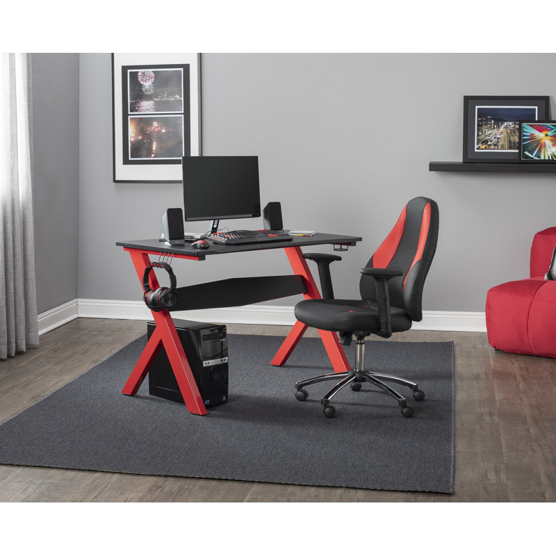 Ebern Designs Adjustable Ergonomic Swiveling PC & Racing Game Chair in Black