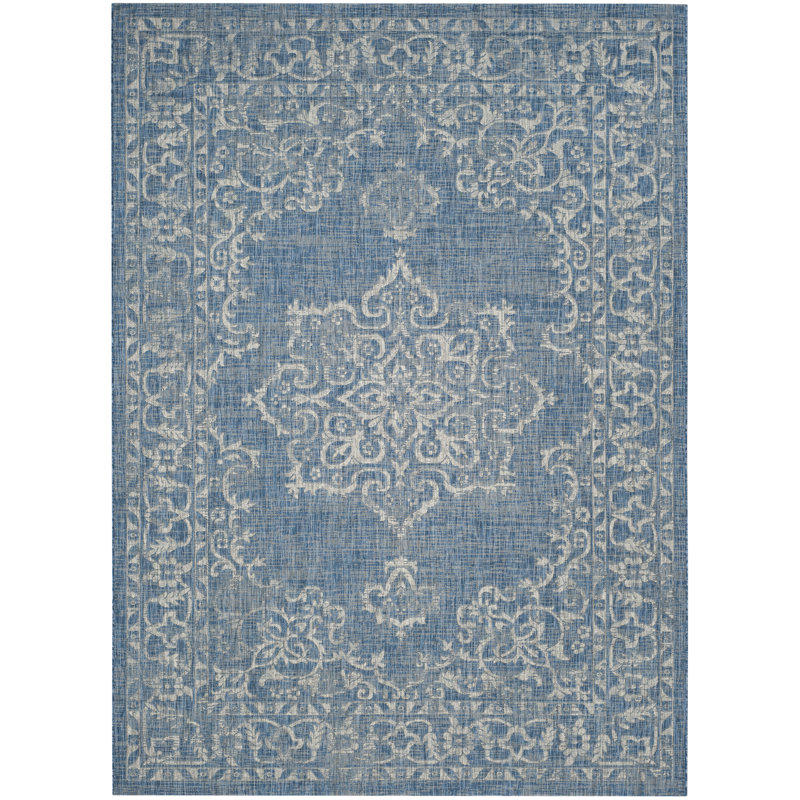 Courtyard Performance Oriental Indoor/Outdoor Area Rug, Rectangle 9' x 12'