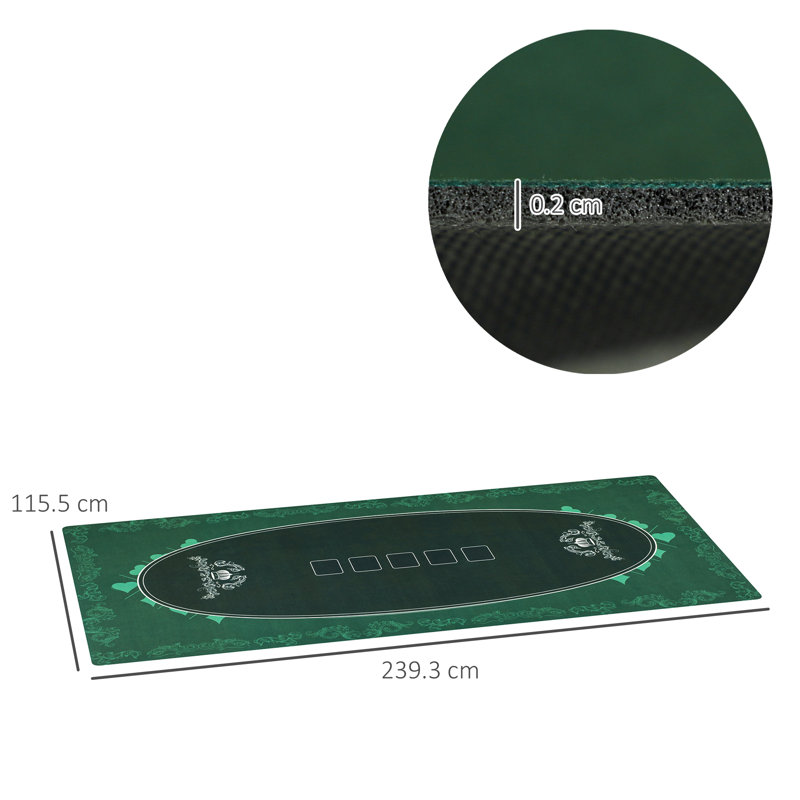 Lark Manor Foldable Poker Table Cover, 0.2 cm H x 115.5 cm W x 239.3 cm L
