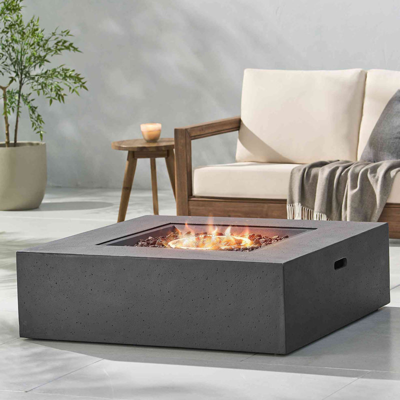 50000 BTU SQUARE MGO FIRE TABLE TANK OUTSIDE (Tank cover not included), Dark Grey