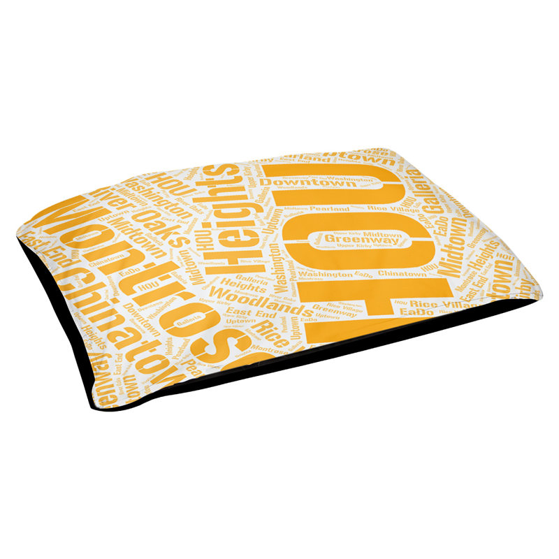 Coussin de chien « districts », Orange, Grand (l 40 po x P 30 po x H 14 po), Houston