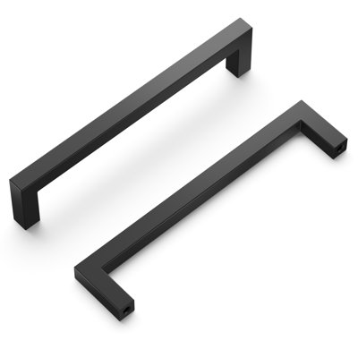 Heritage Designs Pier Handle Pull - 5-1/16" Center to Center Cabinet Pull Matte Black - Contemporary Hardware for Drawers & Cabinets    