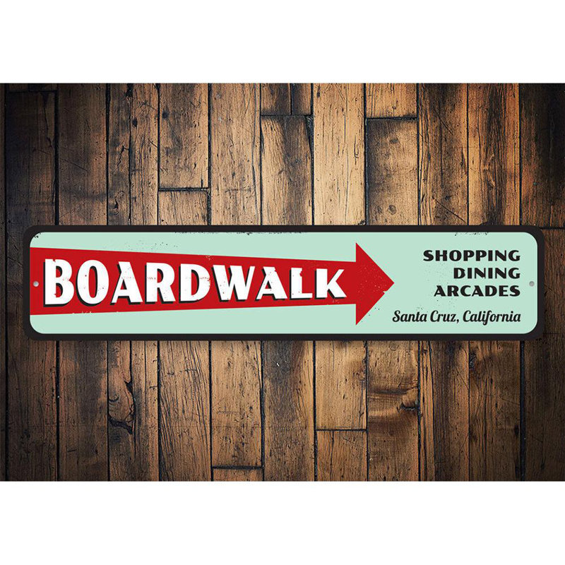 Panneau directionnel en aluminium Boardwalk, H 4 po x l 18 po x P 0,04 po