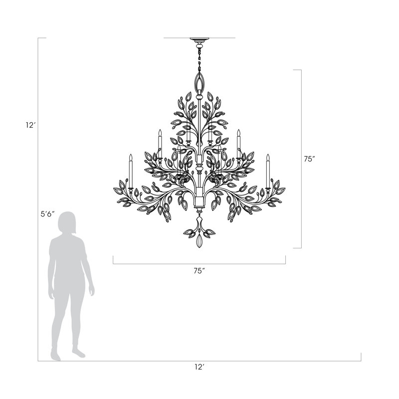 Crystal 20 - Light Empire Chandelier, Antique Taupe