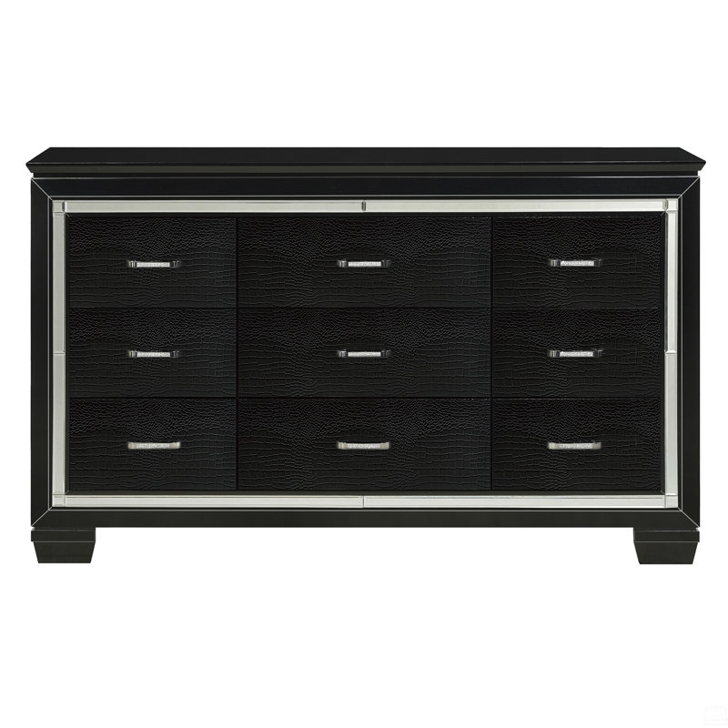 Commode 9 tiroirs, Noir