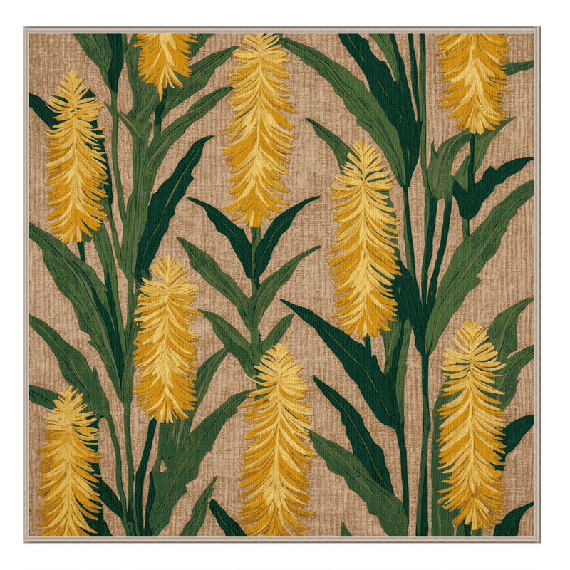 Machine Washable Botanical Brown Area Rug, Square 8'