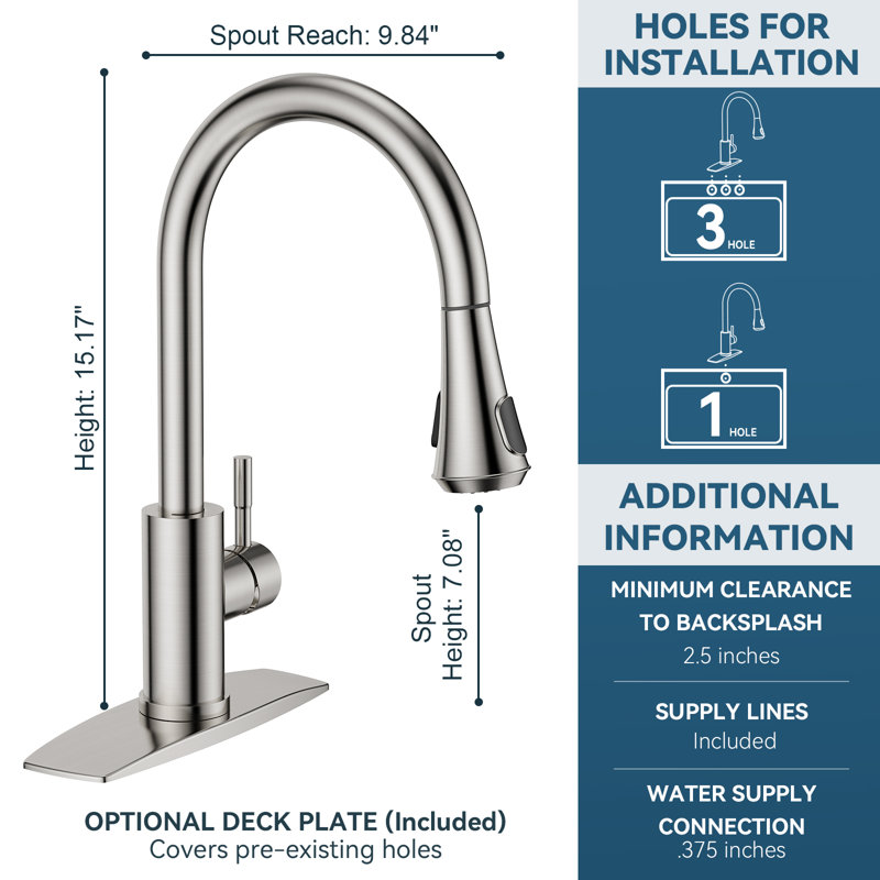 Led Kitchen Faucets, Kitchen Faucet With Pull Down Sprayer, Stainless Steel Kitchen Faucets With Temperature Digital Display, Modern Sink Faucet For Farmhouse Camper Laundry Rv
