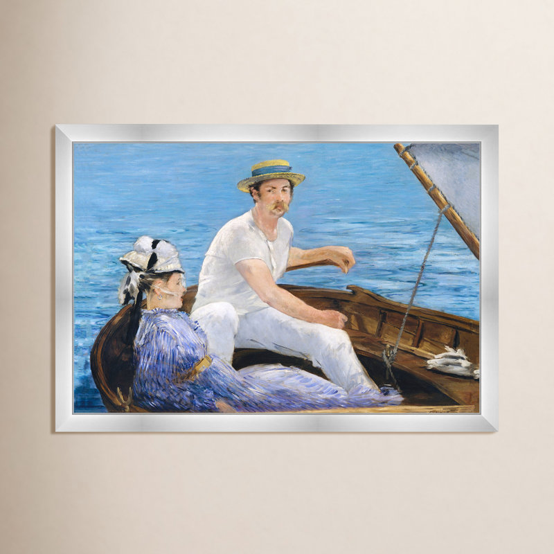 Manet - Boating - impression encadrée, H 12 po x l 17 po x P 0,5 po, Argent