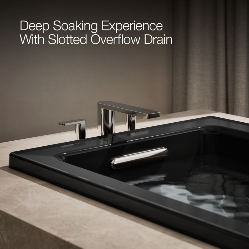 Archer® 66" x 32" Drop-in Whirlpool, Black