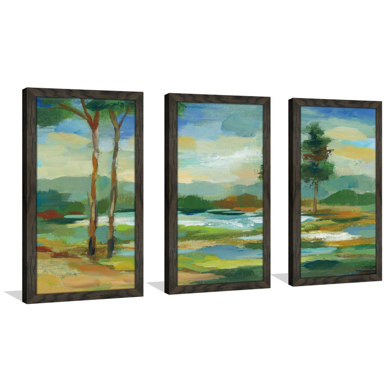 «Early Spring Landscape I», reproduction de cadre photo multi-pièces, H 25,5 po x l 40,5 po x P 1 po
