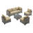 7 Piece Modular Patio Conversation Sets, Sectional Seating Group with Cushions-1043022532-1043022531