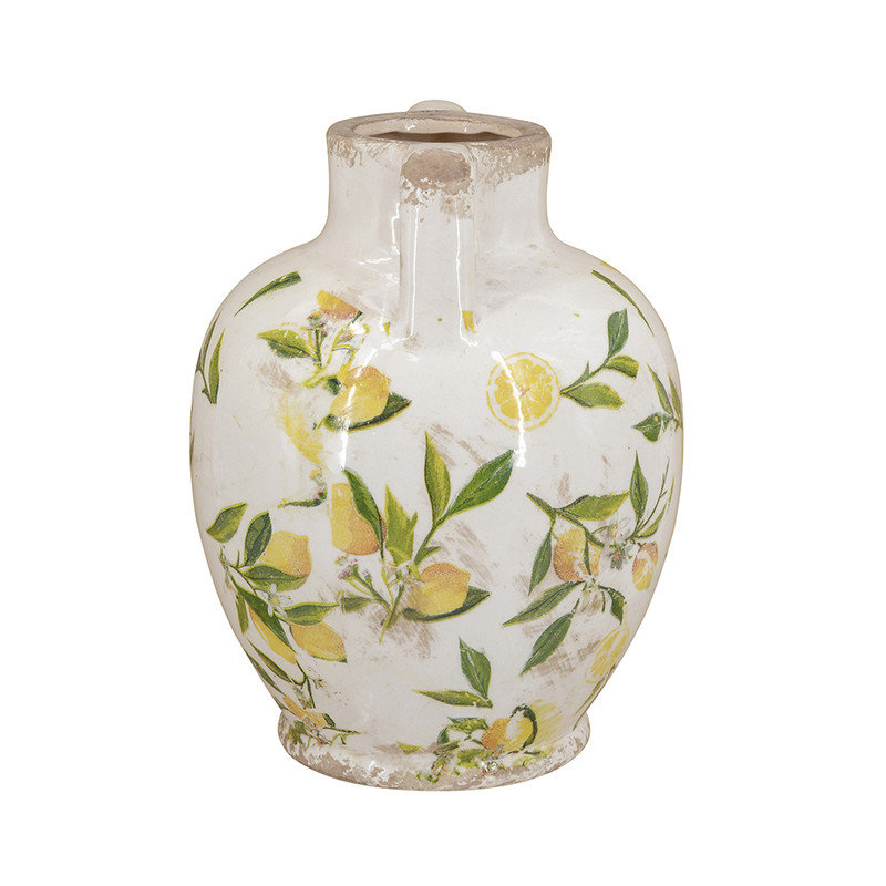 Vase décoratif en céramique 8,7 "avec deux petites poignées