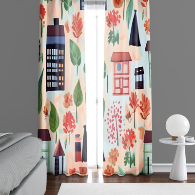 Paire de rideaux semi-transparents en polyester Dharmpal