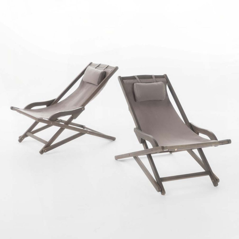 Chaise d'extérieur en bois d'acacia, Gris