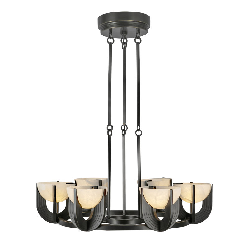 Colette Steel LED Chandelier by Elisa Carlucci, Urban Bronze, 6, 6.25" H x 27.25" W x 27.25" D