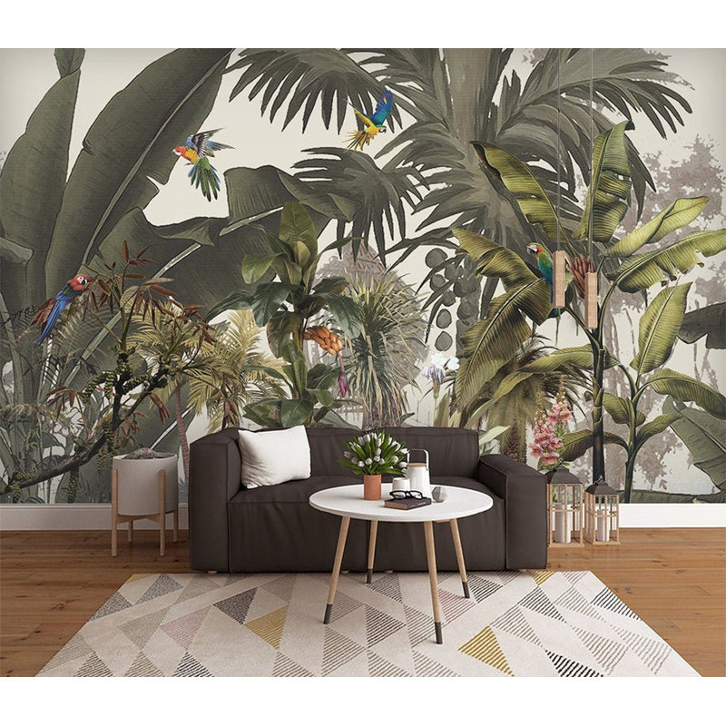 Papier peint amovible tropical exotique, L 9 po x l 15 po