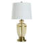 Lampe de table en verre et acier - Opulence doré - Abat-jour blanc cassé