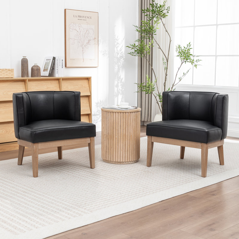 Karoll Upholstered Barrel Chair, Dark Gray