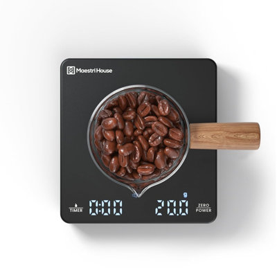 Mini Coffee Scale With Timer, Maestri House Rechargeable Espresso Scale, 2Kg/0.1G Accurate Scale For Espresso And Pour-Over Coffee, Portable Digital K