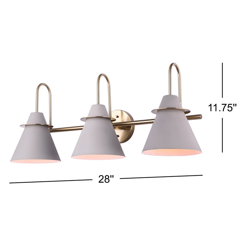 Éclairage pour salle de bain 3 lumières à intensité variable gris / laiton Salem