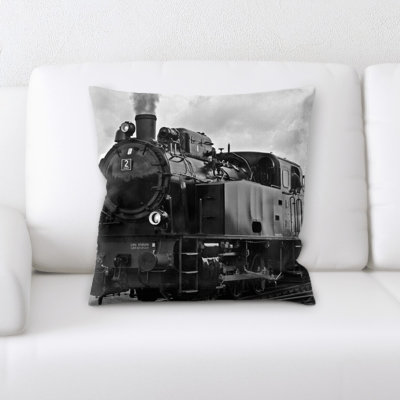 Train Microsuede Reversible Throw Pillow