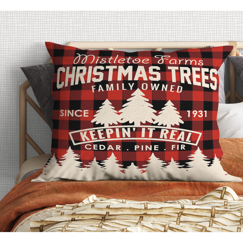 Coussin décoratif intérieur / extérieur Mistletoe Farms Mistletoe Farms, 12 po x 16 po, Rectangle
