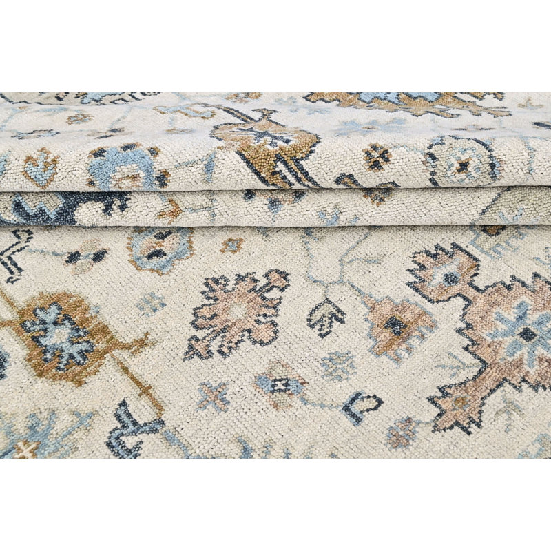 9x11'11'' Hand Knotted Wool Beige Oushak Transitional Rug
