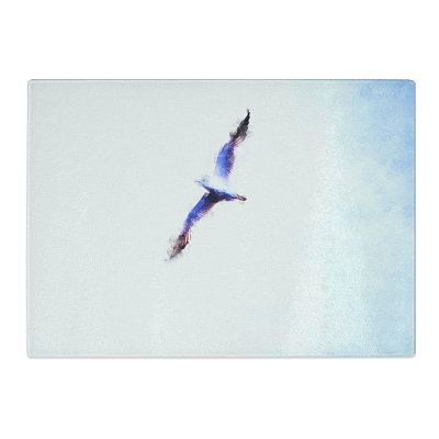 Tempered Glass Flying Seagull Abstract Chopping Board