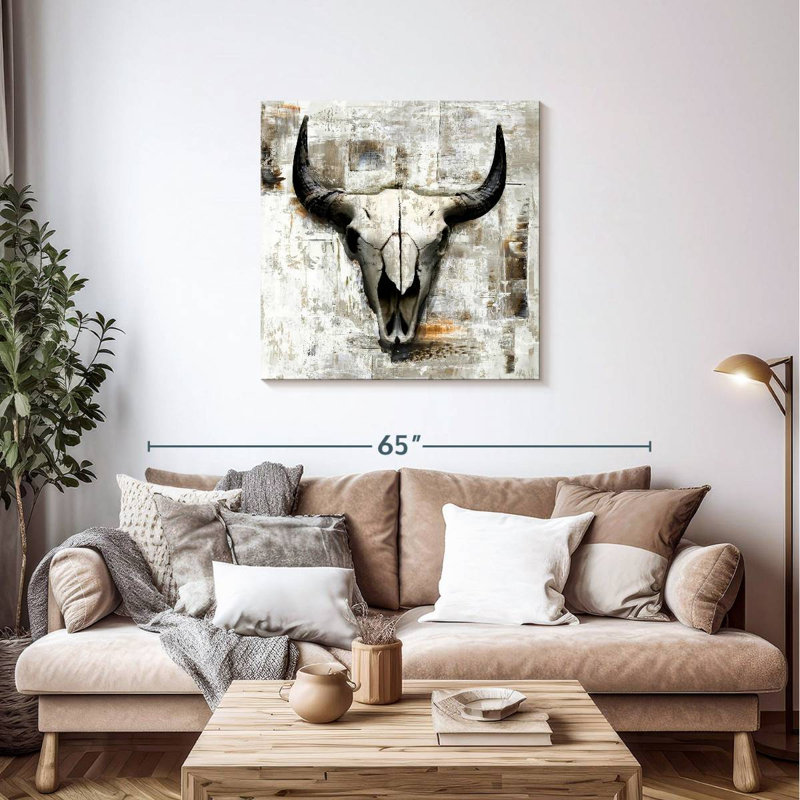 White Cowskull, 36" H x 36" W