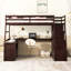 Lit mezzanine simple en couleur. 2 tablettes robustes. Conception inspirée de la maisonnette. Pas de matelas avec tiroirs de rangement. Structure en pin. Thème. Pour 6 personnes et plus. Non inclus-470891493