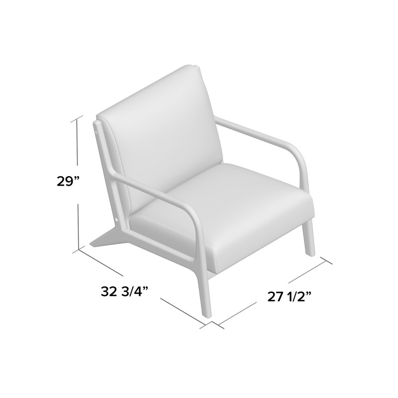 Fauteuil d'appoint de style Mid-Century Novak, Chenille bleu clair, Naturel