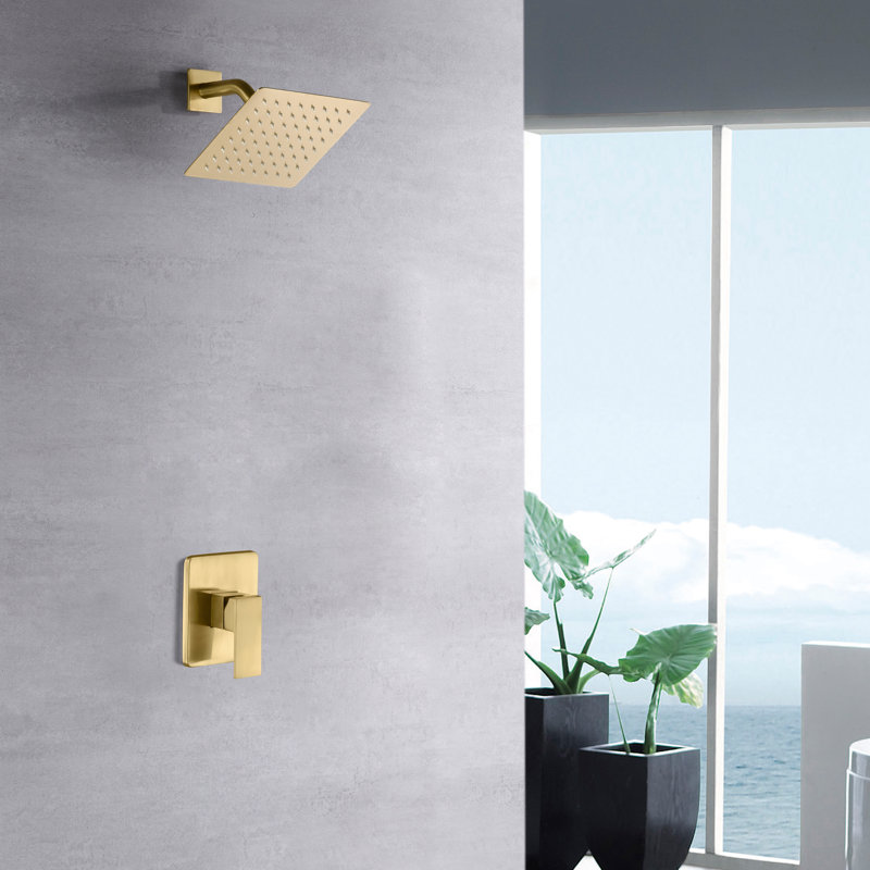 Robinet de douche à pression équilibrée avec valve brute et pomme de douche en métal