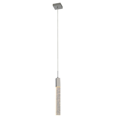 Transitional 1-Light Chrome Pendant With Clear Crystal