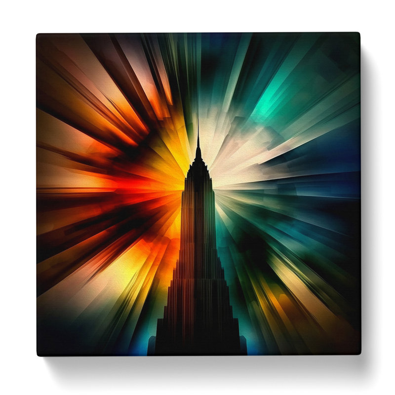 Empire State Building Abstract Expressionism - Wrapped Canvas, 35cm H x 35cm W x 3cm D