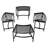 4Pcs 23-Inch Black Iron Arc-Shaped Benches