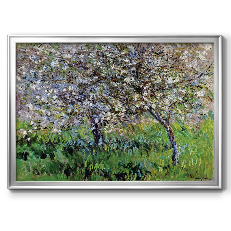 Pommiers en fleurs à Giverny, 1900, reproduction d'art sur toile, Argent, H 30 po x l 44 po x P 1,5 po