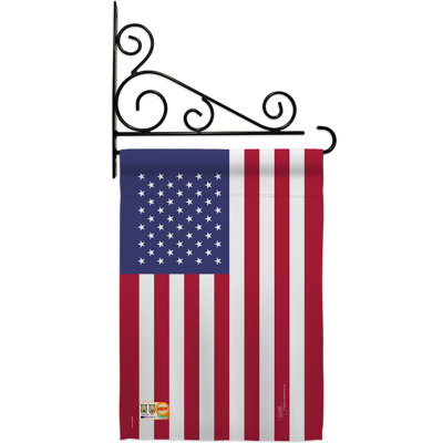 Double Sided 18.5 in. H x 13 in. W Polyester Flag set